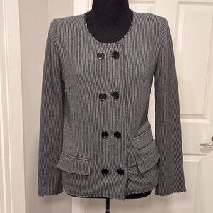 Isabel Marant Etloile Wool Double Breasted Jacket, Grey Pinstripes, Sz 1(S)